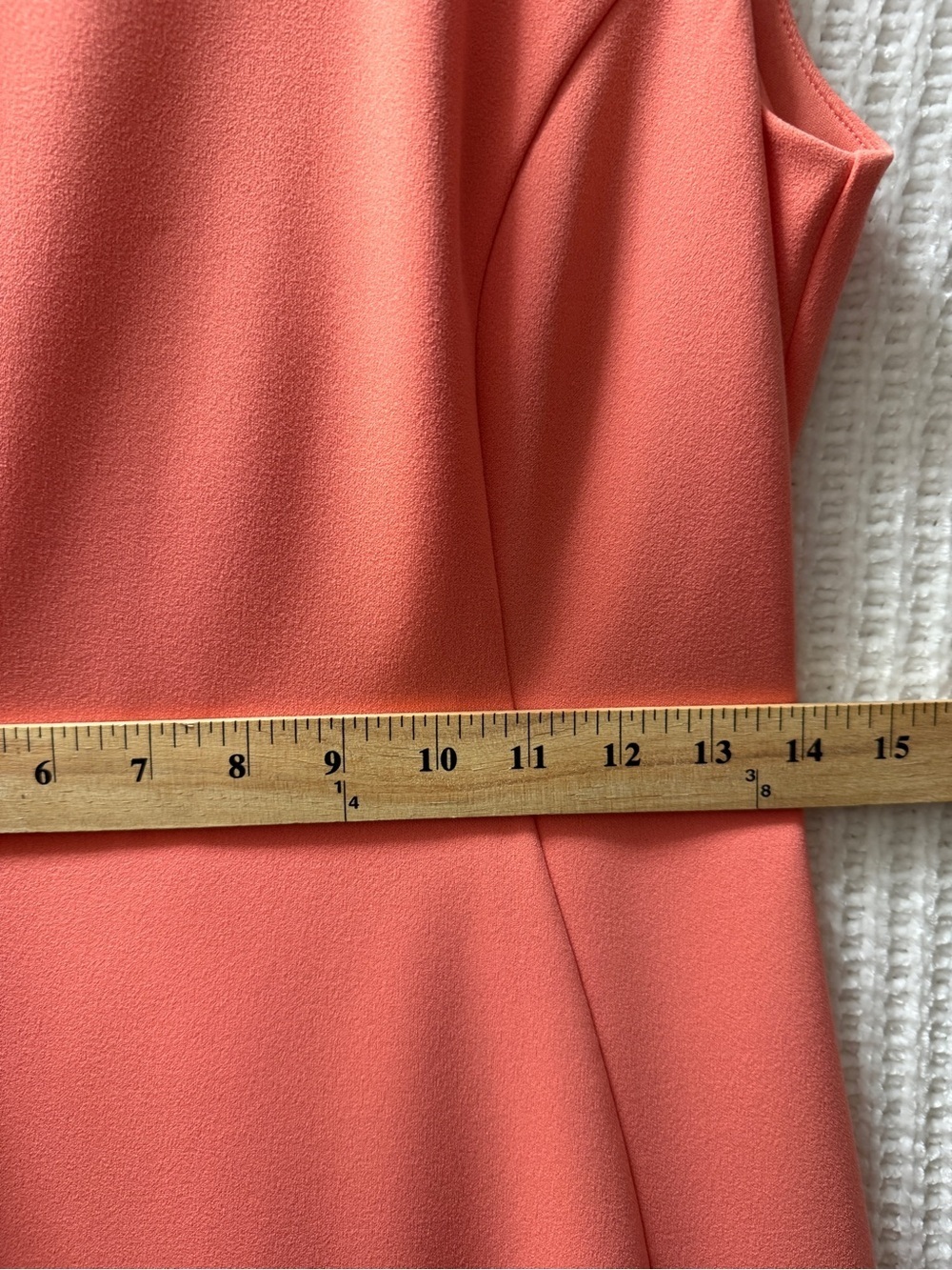 NWT Calvin Klein Dress Sz 4 Coral Pink Peach Pearl Trim Sheath Sleeveless Formal - Picture 10 of 11